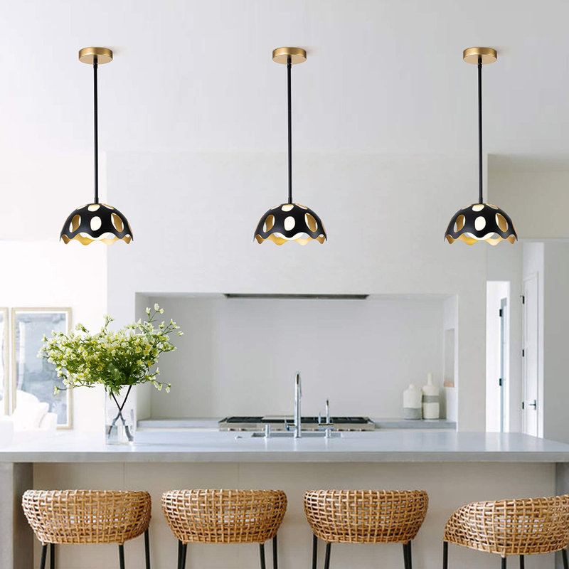Pebbles Pendant, Satin Black, 5" H x 10" W x 10" D