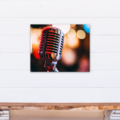 Microphone rétro - photographie sur toile tendue