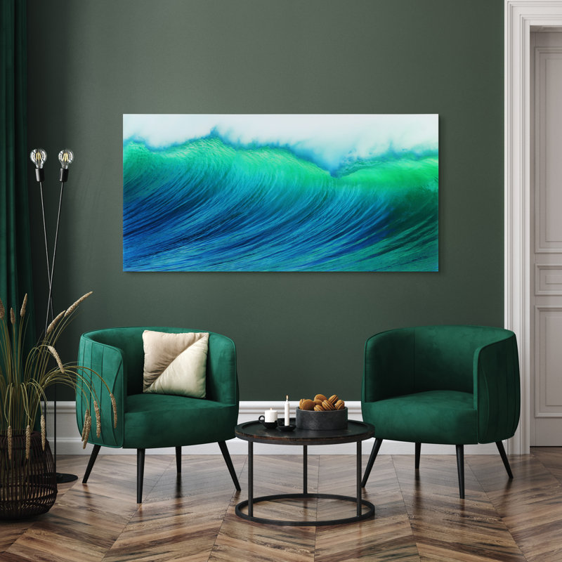 «Blue Wave» - Impression encadrée non encadrée sur verre
