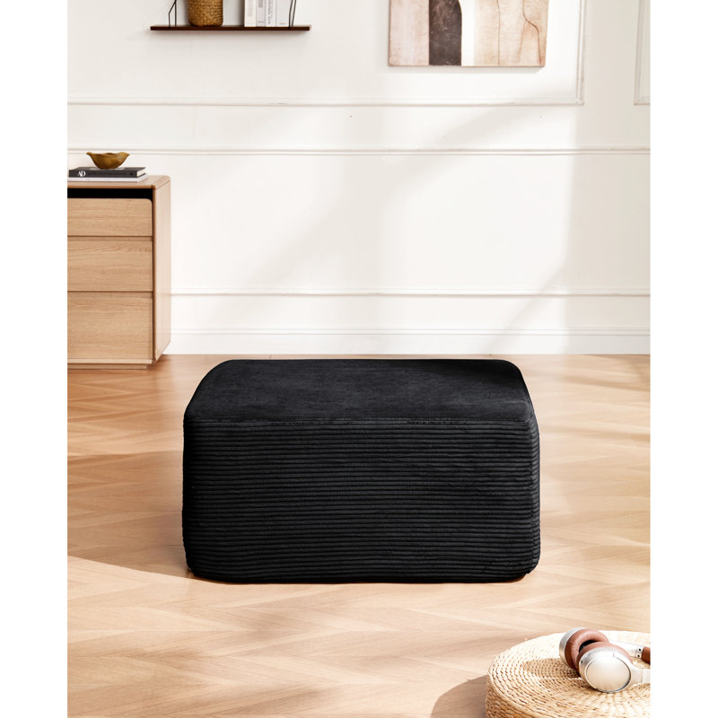Velours côtelé noir, modulaire et adaptable, prêt à l'emploi sans assemblage, confort doux et profond, profondeur de 37,82 po, largeur de 28,76 po, hauteur de 16,67 po