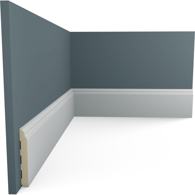 Barcelona White Polyurethane Baseboard Moulding, 94.5" Length (8-Pack)