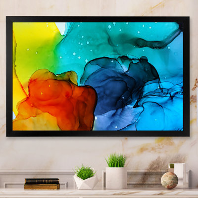 Combat de couleur d'encre liquide - reproduction sur toile