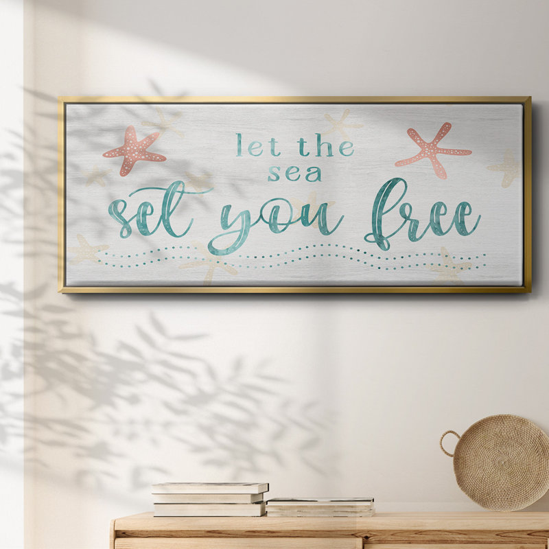 Sea Free- Framed Canvas, 20" H x 50" W