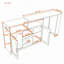 Table de bar à hauteur de comptoir avec plateau de table extensible, support à vin, éclairage DEL et prise de courant latérale-897515005