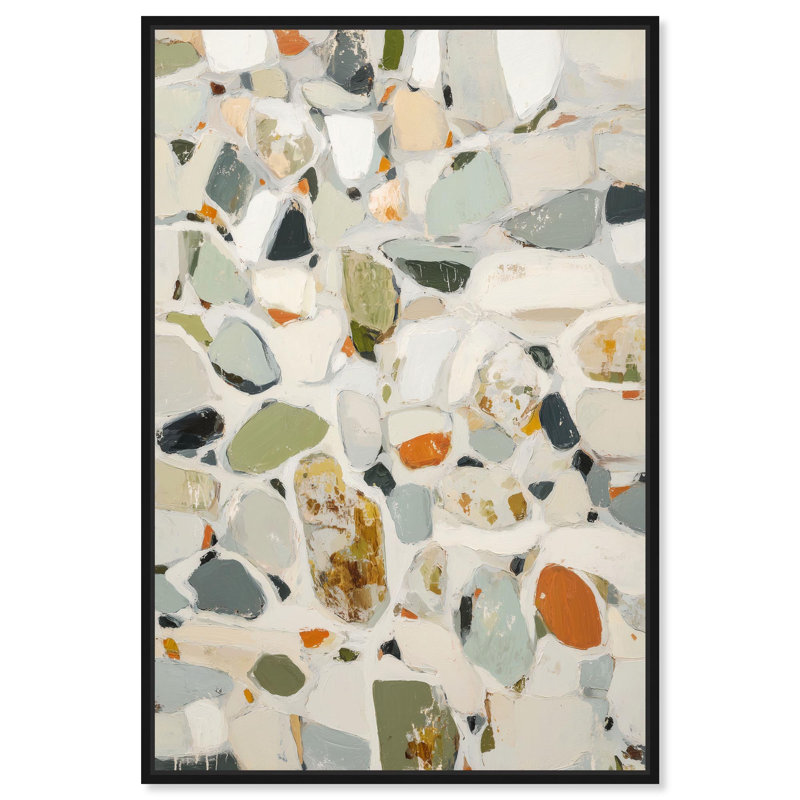 «River Stones I», reproduction murale sur toile par Art Remedy, cadre noir, 24 x 36, H 37 po x l 25 po, Cadre noir
