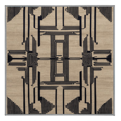Machine Washable Art Deco Gray Area Rug