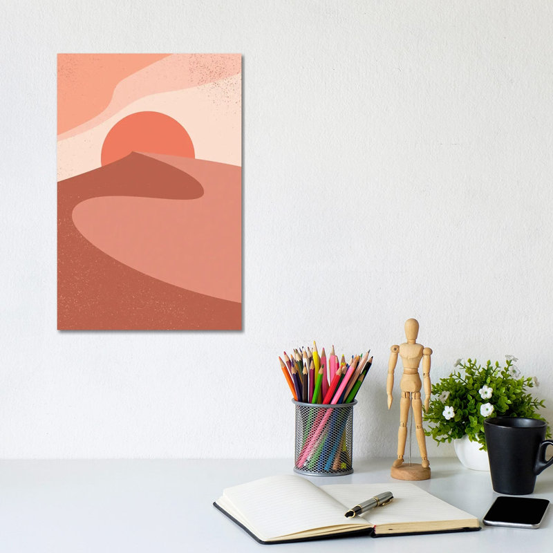 Red Sand Dune Sunset by EnShape - Wrapped Canvas Gallery-Wrapped Canvas Giclée, 20.32 cm H x 30.48 cm W