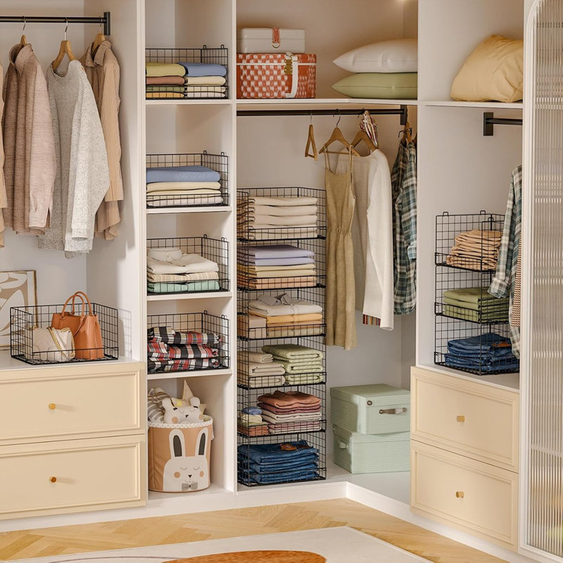 6-Tier Stackable Closet Organizers And Storage Shelves, Closet S...