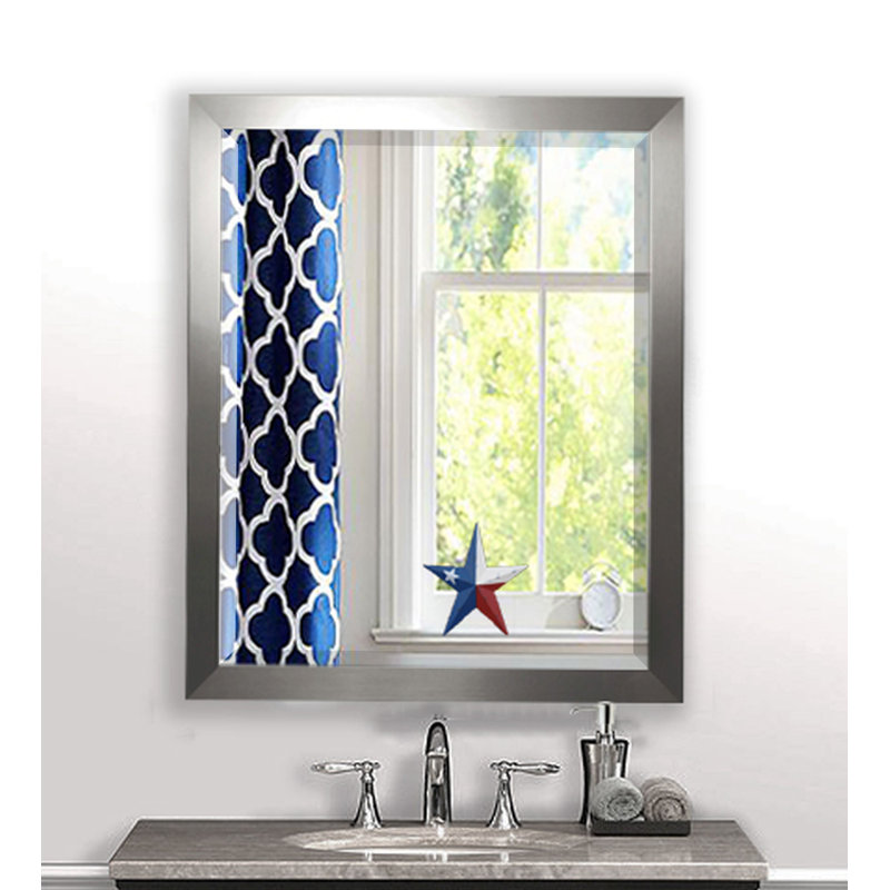 Wood Flat Mirror, 25" H x 21" W