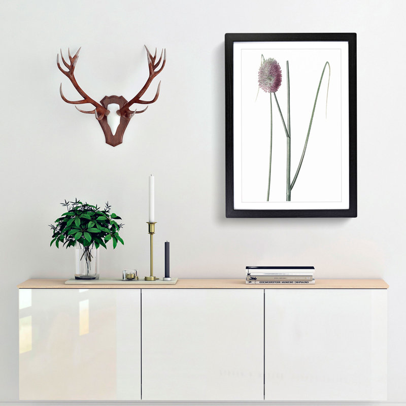 Leek Flower by Pierre-Joseph Redoute - Picture Frame Painting Print, 65cm H x 48cm W x 2cm D, Black Framed