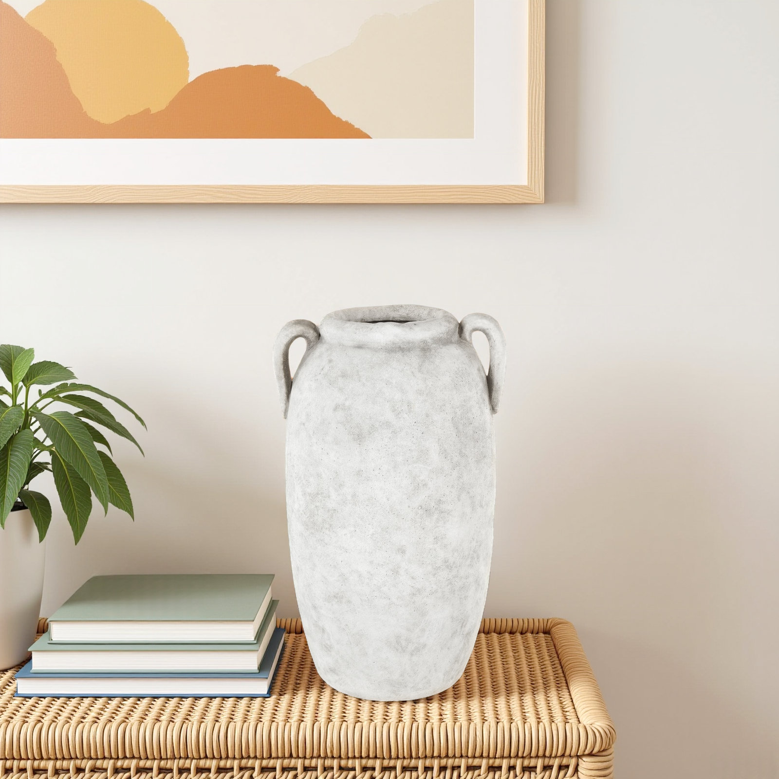 Daffodil Ceramic Table Vase, White