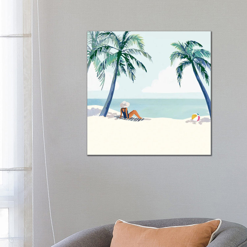 Palm Tree Paradise I 1 Piece Wall Art on Canvas, 93.98 cm H x 93.98 cm W x 3.175 cm D, Wrapped Canvas