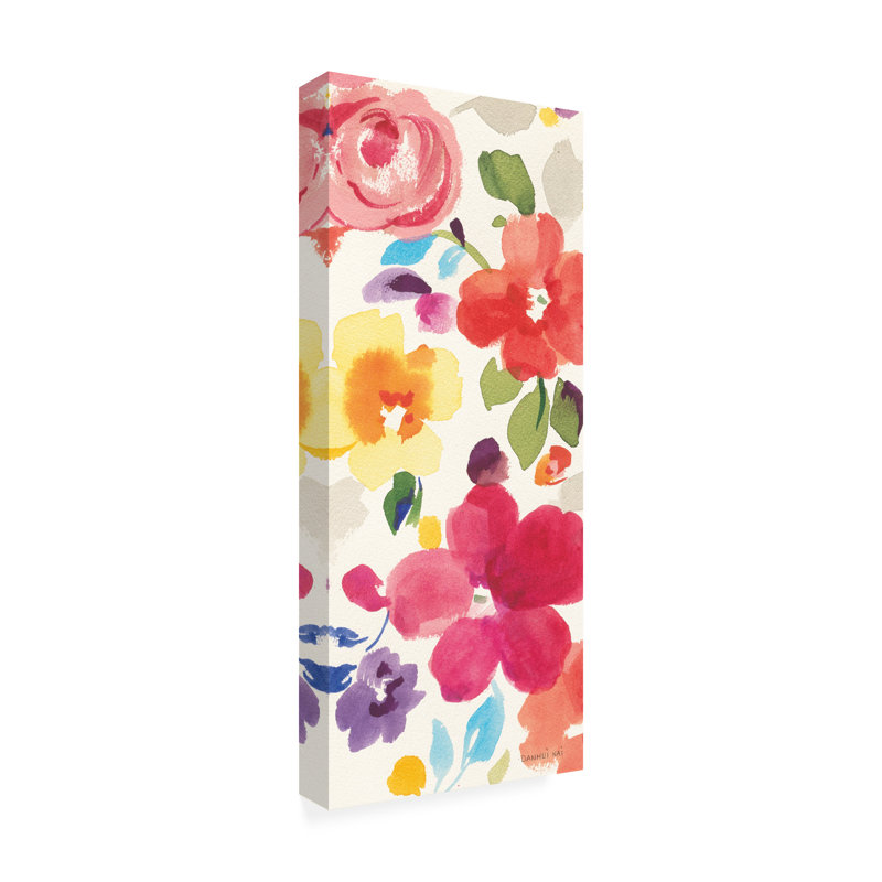 Danhui Nai Popping Florals II Canvas Art, H 32 po x l 14 po
