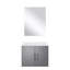 Meuble-lavabo simple gris foncé l 24 po x P 22 po, comptoir en quartz blanc et miroir 18 po