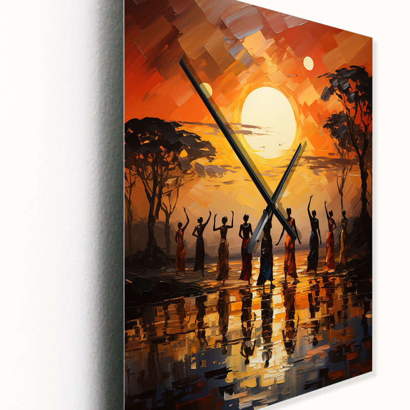 Irtautas - Horloge murale africaine, H 32 po x l 24 po x P 1 po