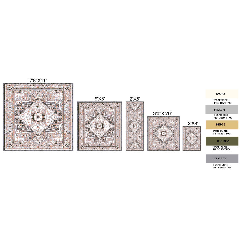 Oriental Indoor Rug, Rectangle 3'6" x 5'6"