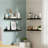 Long Black Wall-mounted Storage Rack, 6 Pieces, 23.6-inch Large Size, Suitable For Bedrooms, Living Rooms, Bathrooms, And Kitchens. Space-saving And Practical.-1868376731