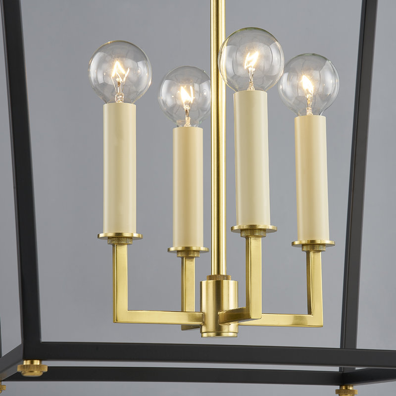 NATICK 4 LIGHT LANTERN, 31" H x 18" W x 18" D, Aged Brass
