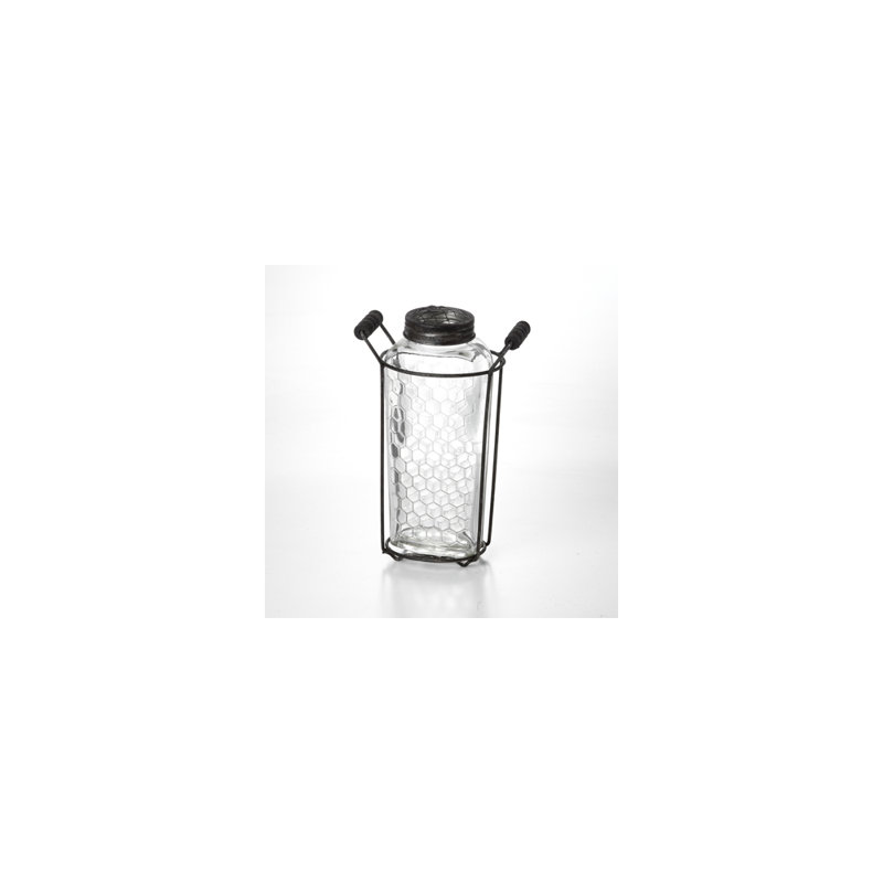 Vase de table en verre Henricks, H 7,5 po x l 5,5 po x P 5,5 po