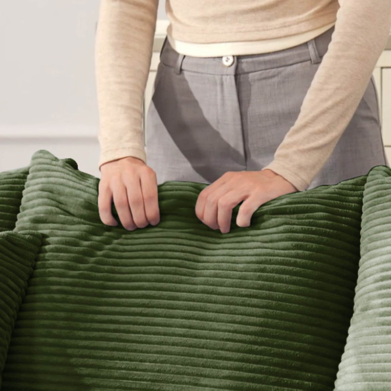 82.6" Oversized Modular Corduroy Sofa, Green