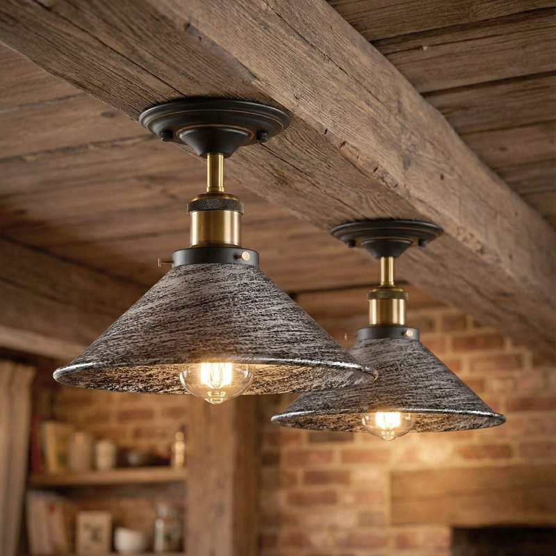Semi Flush Mount, Brushed Silver