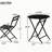 3 Piece Patio Bistro Set of Foldable Round Table and Chairs, Yellow-934952800