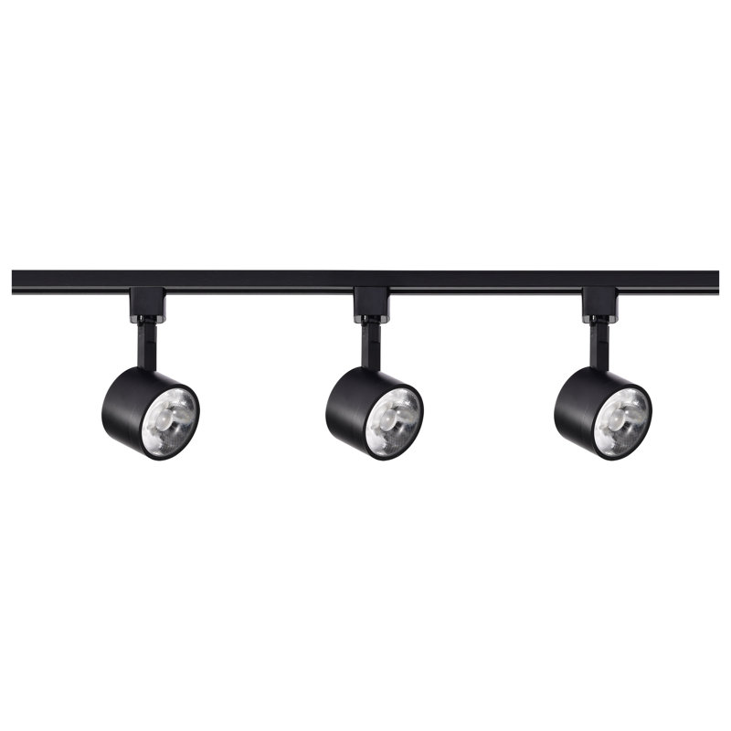Ensemble de rail d'éclairage 3 lumières 48,31 ", Noir