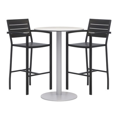 Eveleen Set 36" L Round Plastic/Acrylic Breakroom Table
