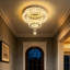 Lustre à DEL rond en cristal à 2 niveaux-1683210833