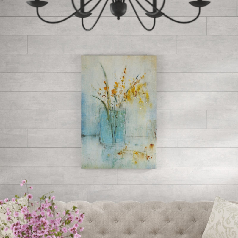 «Blue récipient II», peinture sur toile, H 36 po x l 24 po