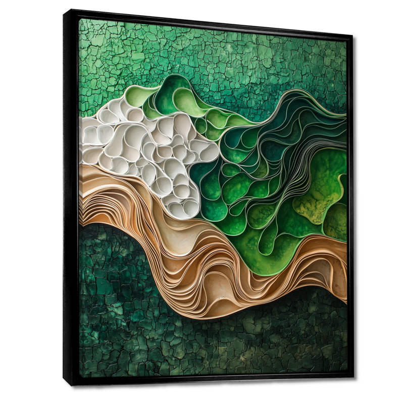 Omolade Biomorphism Earth Ephemeral Pathway VII - Lyrical Abstraction, reproduction d'art sur toile encadrée, Noir