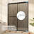 Cascada 50-54" W x 74" H Double Sliding Shower Door with 1/4"（6mm） Grey Tempered Glass, Matte Black-123410983