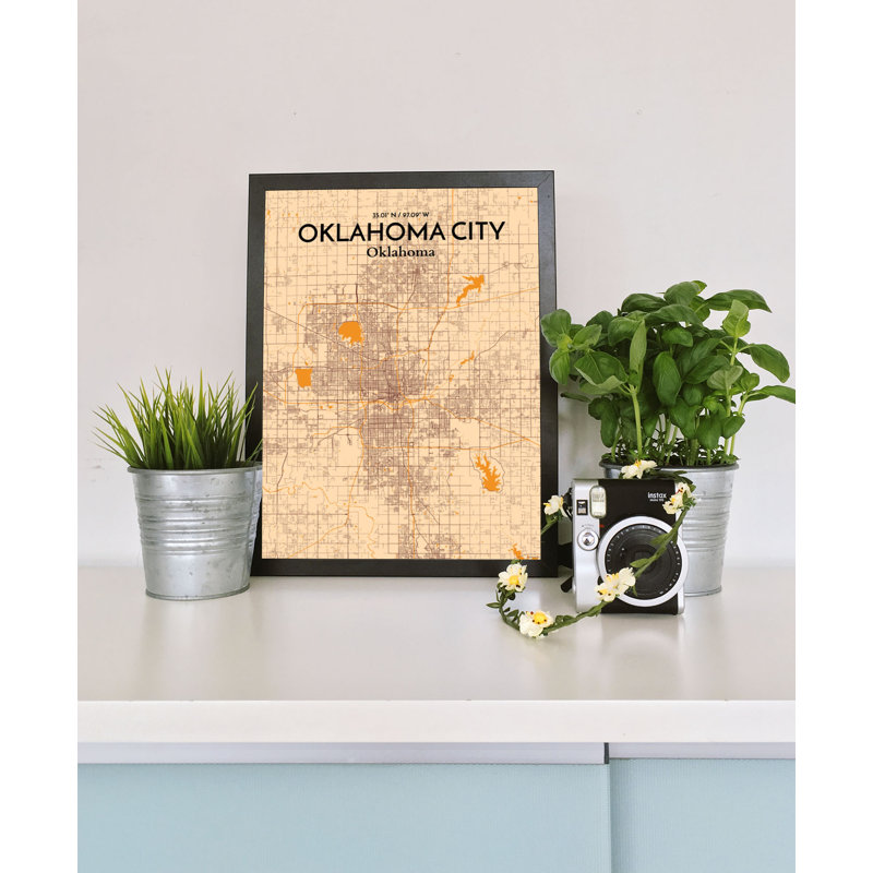 Oklahoma City Map - No Frame Print, 50.8cm H x 40.6cm W x 0.13cm D