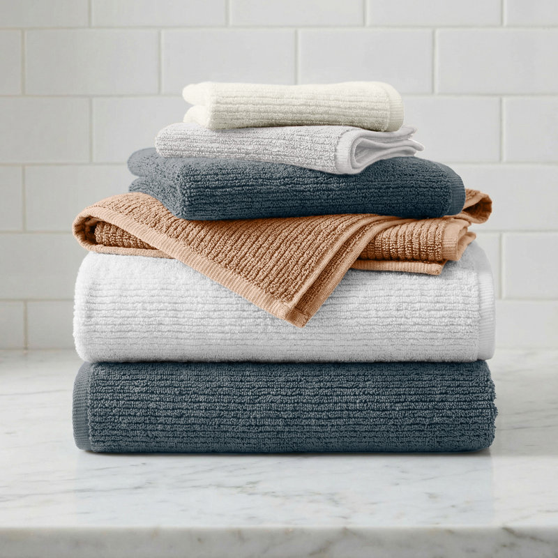 Ensemble de serviettes de bain 6 pièces en coton turc, Adobe