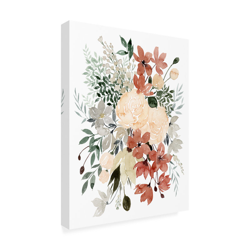 Grace Popp Floral Bouquet Canvas Art in White and Tan