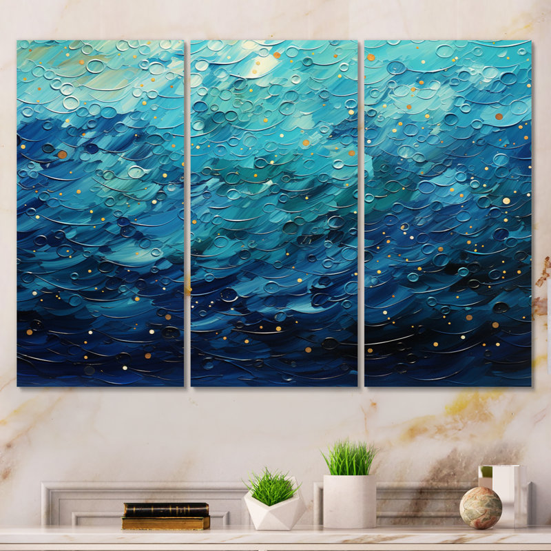 «Oceanic Pointillism I - Abstract Collages», reproduction d'art sur toile, H 40 po x l 60 po x P 1 po