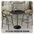 Harton Round Bar Height Dining Table with MDF Top and Stainless Steel Pedestal Base Kitchen Table Seats 2-6 Person-1270958691-1270958689