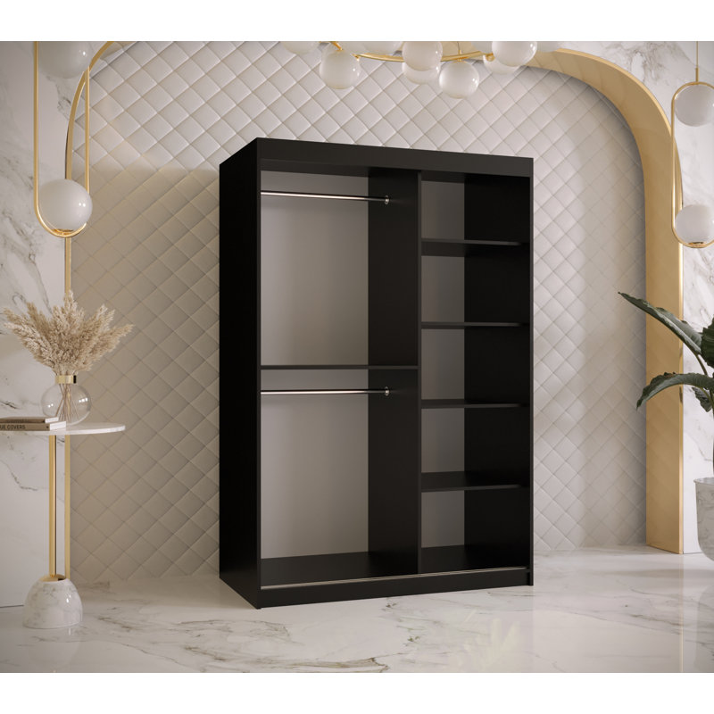 Amarelis 2 Door Manufactured Wood Wardrobe, 200cm H x 120cm W x 62cm D