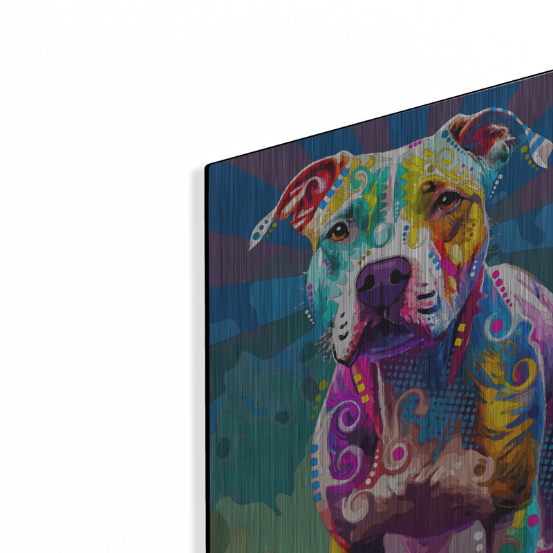«The Carefree Staffie» par Dean Russo, H 16 po x l 12 po