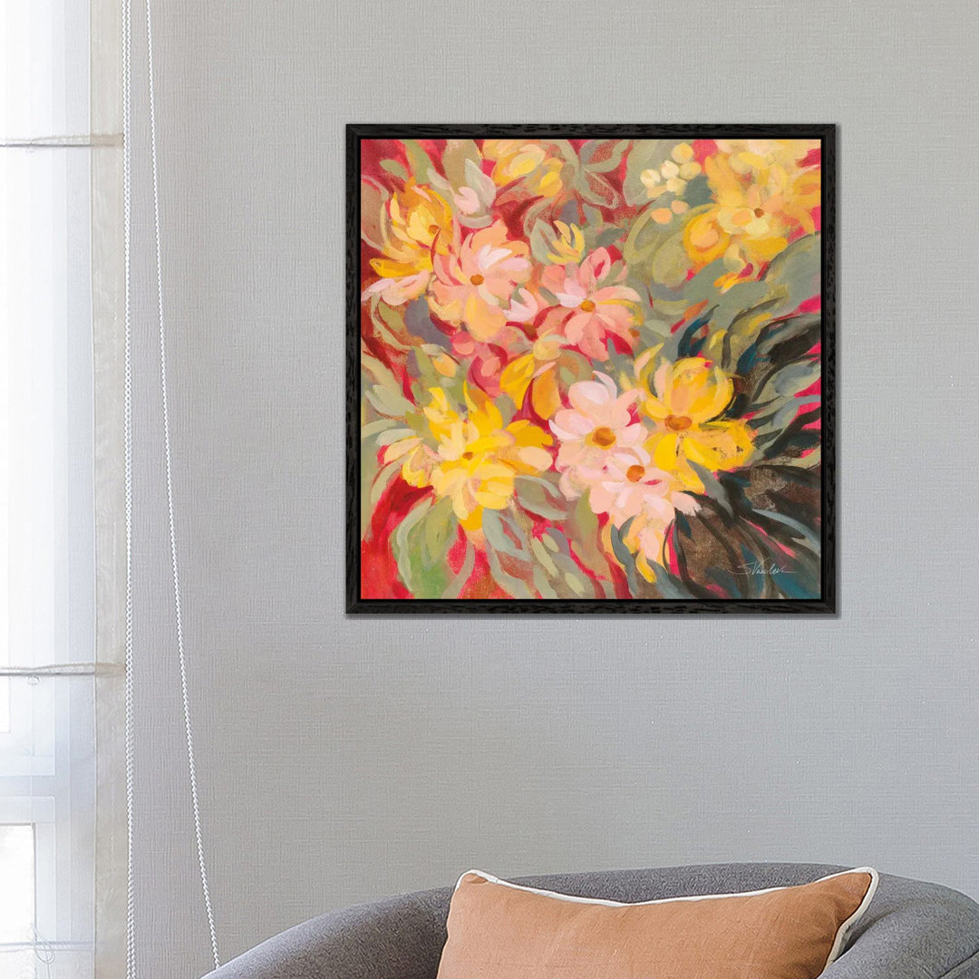 Magenta And Sage Floral von Silvia Vassileva - Galerie-verpackte Leinwand Giclée auf Leinwand