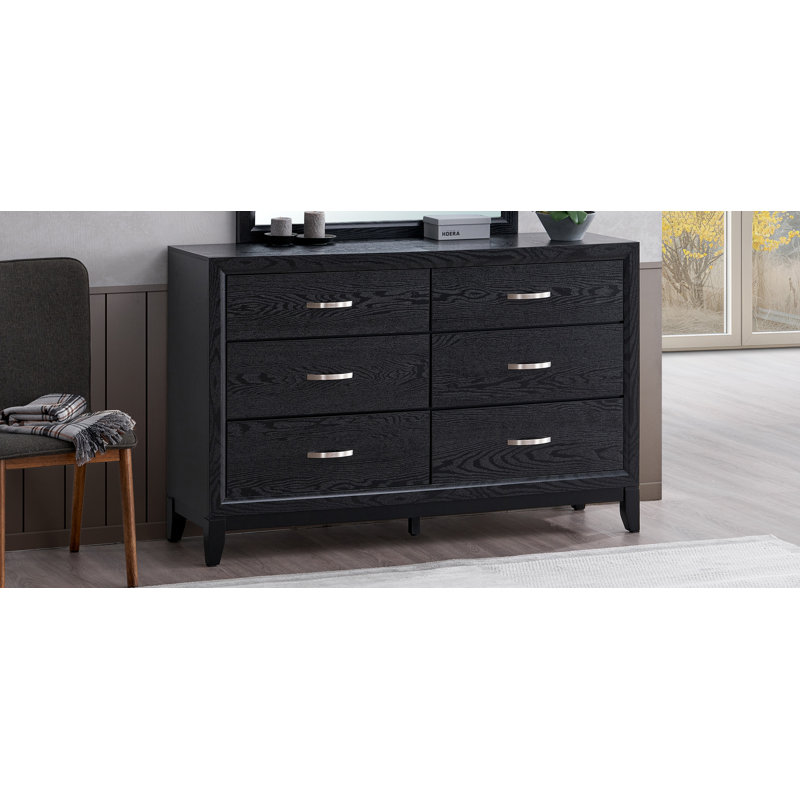 Vanves 6 Drawer  Dresser, Black