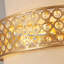 3-Light Gold Modern Drum Chandelier with Fabric Shade and Crystal Accents