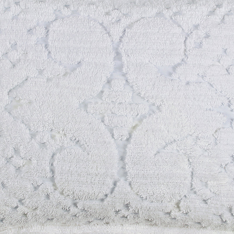 Ashton Collection 100% Cotton Chenille Full/Double Bedspread Set, Traditional Tufted Medallion Bedding with Matching Shams, OEKO-TEX Certified, Soft, Breathable, Machine Washable, All-Season, White