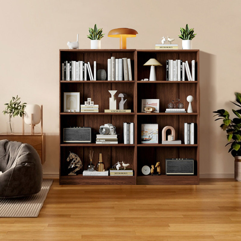 Jalacia Bookcase, Columbia Walnut, (4 Shelves) 55" H x 31" W x 11" D