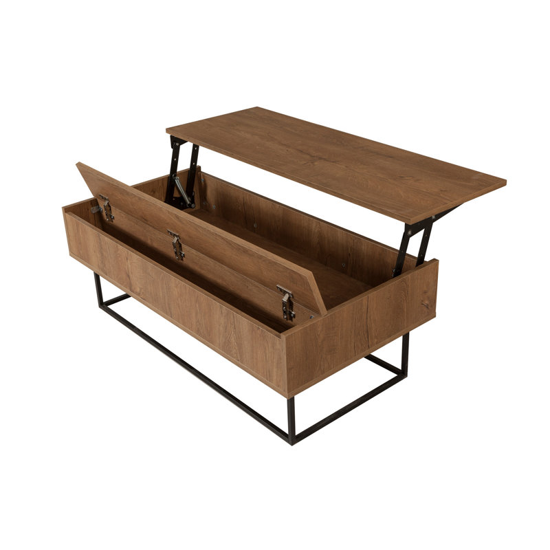 Table basse à plateau relevable avec rangement Dhyan