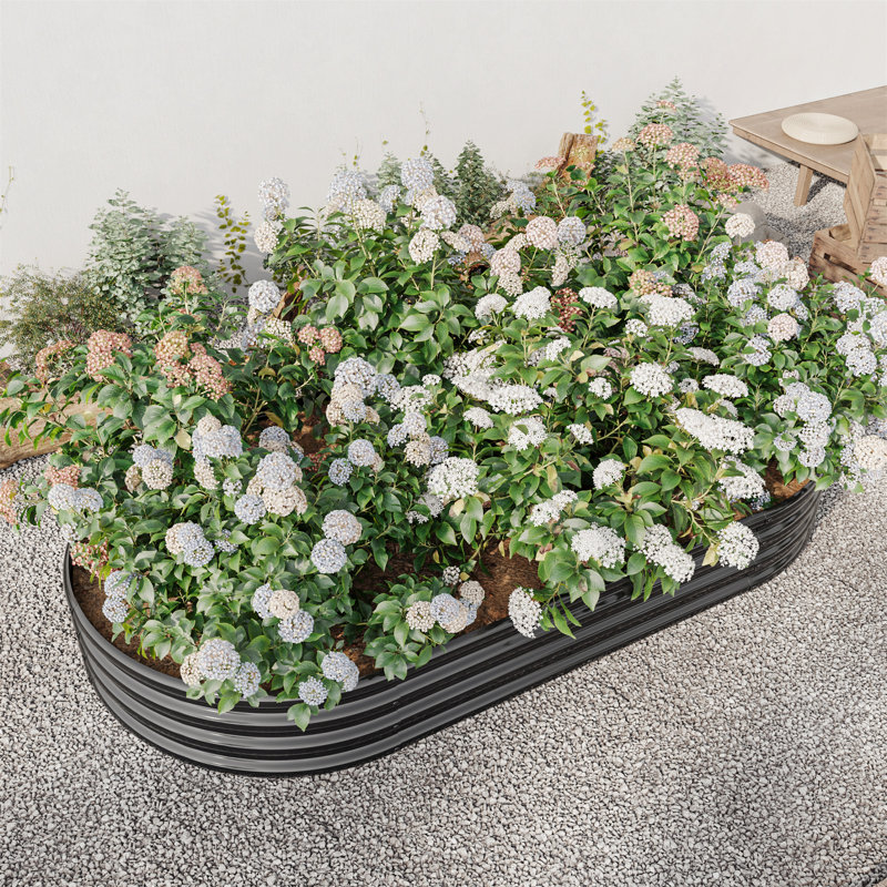 Galvanized Raised Garden Bed Kit, Heavy Duty, Rust-Resistant, Easy Assembly for Outdoor Vegetables, Flowers, and Herbs, Black