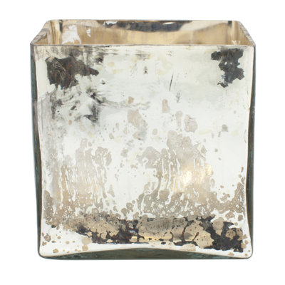 Vase cubique en verre de mercure Elderen