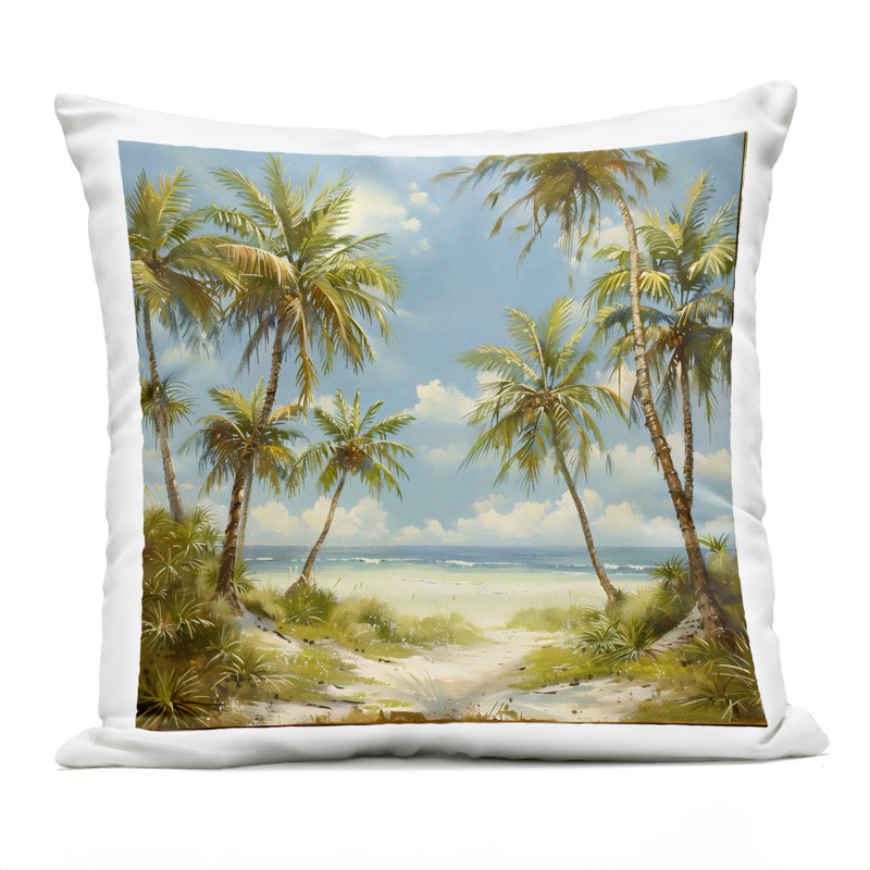 Coussin d'extérieur Sunset On The Beach, imprimé par LSR Creative Studio