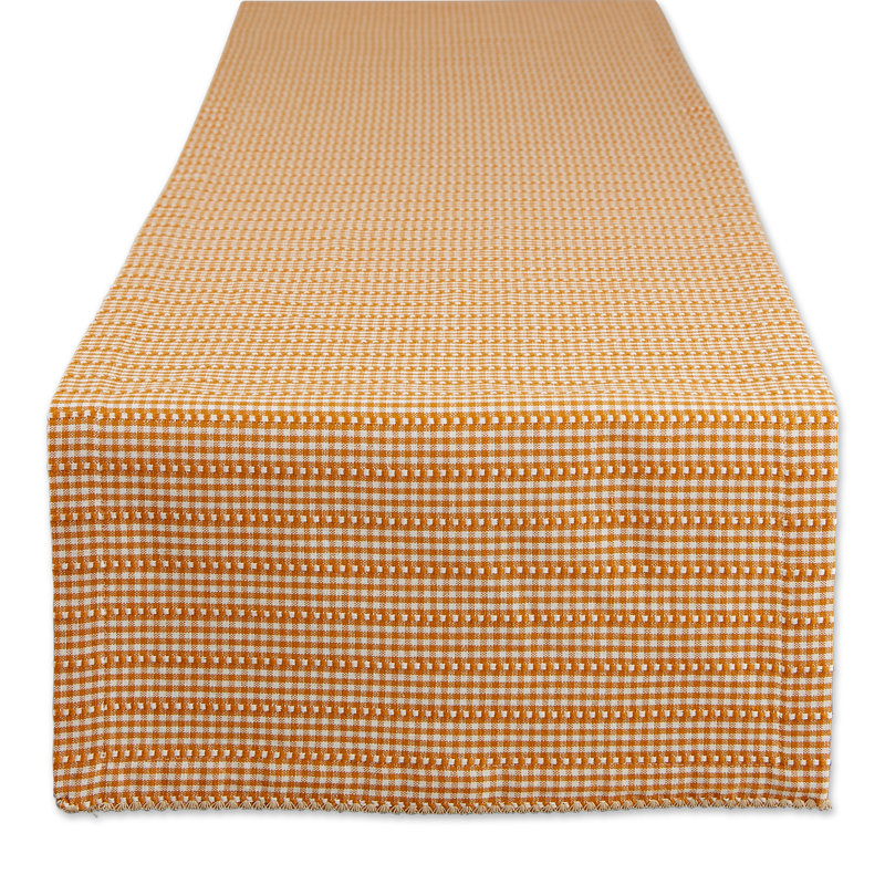 Pinard Gingham 100% Cotton Table Runner, Pumpkin Spice, 108" x 14"