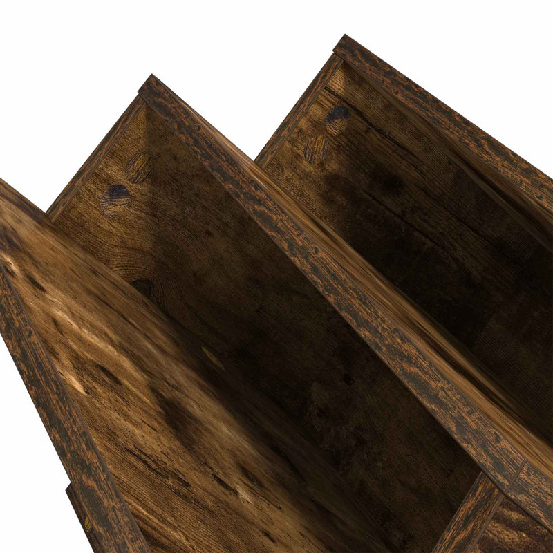 Wood Free Standing Magazine Rack, Dark Brown